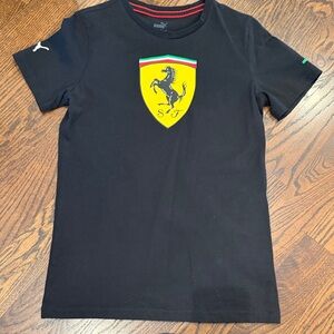 Puma Kids Black Ferrari Shield T-Shirt